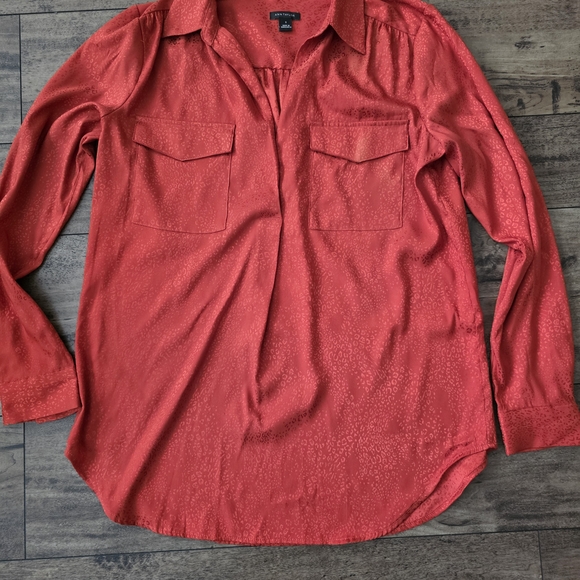 Ann Taylor Scarlet Button-Down‎ Blouse - Picture 2 of 7